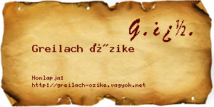 Greilach Őzike névjegykártya